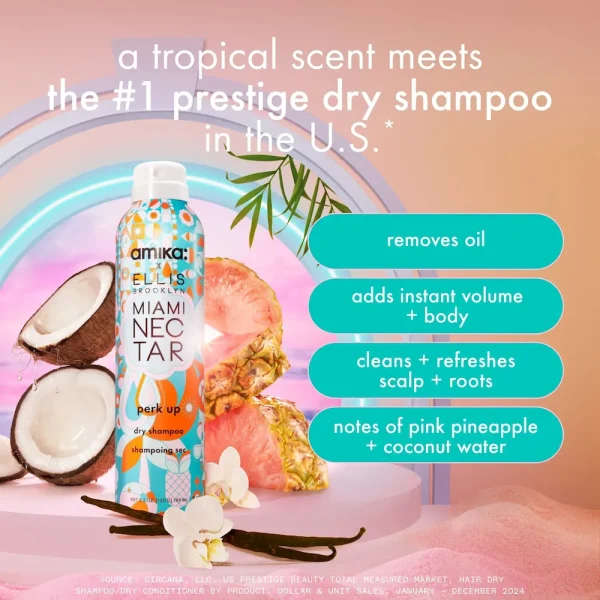 amika x Ellis Brooklyn dry shampoo + perfume set perk up x MIAMI NECTAR fragrance + mini perfume + mesh bag - Image 2
