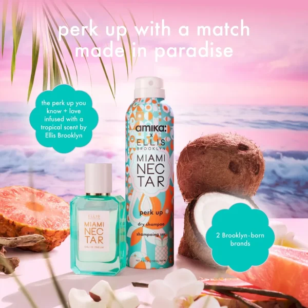 amika x Ellis Brooklyn dry shampoo + perfume set perk up x MIAMI NECTAR fragrance + mini perfume + mesh bag - Image 3