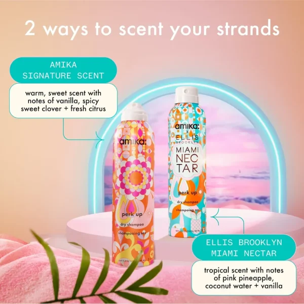amika x Ellis Brooklyn dry shampoo + perfume set perk up x MIAMI NECTAR fragrance + mini perfume + mesh bag - Image 7