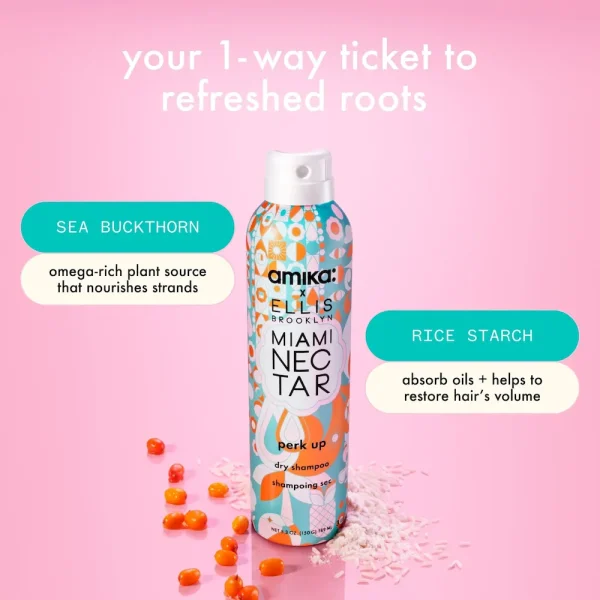 amika x Ellis Brooklyn dry shampoo + perfume set perk up x MIAMI NECTAR fragrance + mini perfume + mesh bag - Image 10