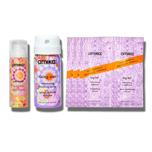 volume trial kit big hit volumizing shampoo, conditioner, rising star volumizing finishing spray+ perk up dry shampoo