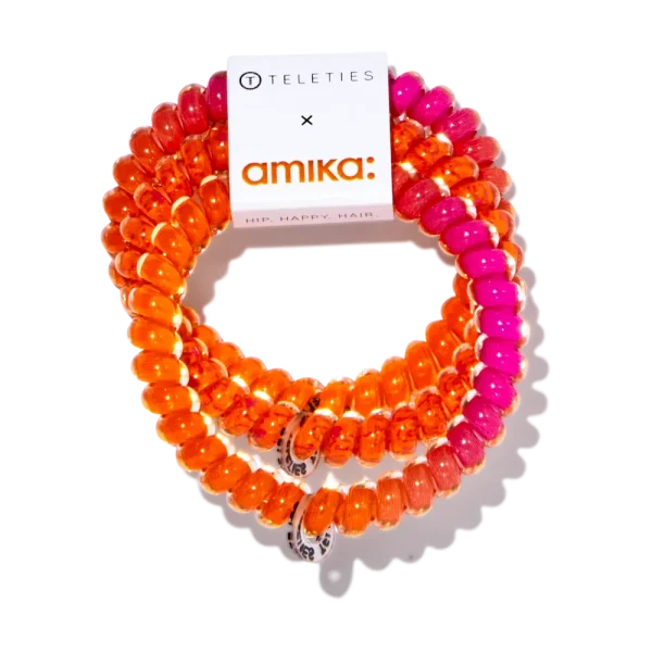amika x TELETIES necessities set 3 pc hair ties, clip, essentials bag + perk up plus - Image 3